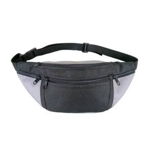 Unisex Gray Textile Waist Bag With Zipper Closure For Daily Use - Product Image 4