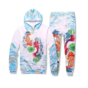 Best Selling Custom Logo Men Winter Hooded Casual Sublimation Tracksuits Two <b>Piece</b> Set Breathable Lightweight - Product Image 1