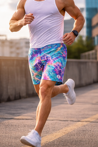 Shorts de course pour hommes en polyester par sublimation, avec cordon de serrage, pour l'entraînement et le sport, vêtements de sport personnalisés, usine OEM - Product Image 2