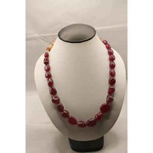 ลูกปัดทับทิมธรรมชาติทรงกลมสีแดง รับรองโดยบุคคลที่สาม สำหรับทำสร้อยคอ - Product Image 1