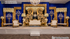 Lavish Design Wedding Stage Golden <b>Backdrop</b> <b>Frames</b> For Theme Wedding Victorian Style Black Gold Theme <b>Frames</b> for Reception Stage - Product Image 3