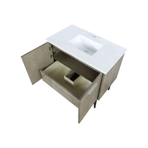 Mobile da Bagno Rustico in Acacia 36 Pollici L X 20 Pollici Piano in marmo coltivato D da 20 pollici Tavolo D con piano in marmo colato - Product Image 5