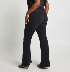 Jeans de mezclilla bordados para mujer, pantalones de algodón de pierna ancha, diseño personalizado, proveedor mayorista de marca privada, jeans casuales de corte bootcut - Product Image 2
