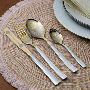 Fancy <b>Cutlery</b> Set Specially Customize For Event Parties Dinnerware Uses Custom Printing Metal Silverware Flatware Sets Supplier - Product Image 4