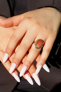 Anillo de Piedra Solar Dorada, Plata de Ley 925, Joyería Hecha a Mano, Anillo Boho, Regalo para Mujer - Product Image 3