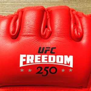 Gants de MMA UFC Freedom 250 en cuir PU rouge, demi-doigts, pour adultes, entraînement d'arts martiaux, logo personnalisé - Product Image 3
