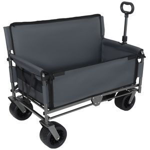 3-in-1 Convertible Folding Wagon Cart Heavy Duty 500lbs Utility 180L All Terrain Wheelbarrow with Bench Seat <b>Storage</b> for <b>Camping</b> - Product Image 6