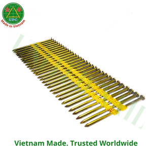 21 Degree Yellow Coating Steel <b>Strip</b> Framing <b>Nails</b> SmoothShank Type for <b>Nail</b> Guns from Vietnam | Clavos en tira plástica - Product Image 1