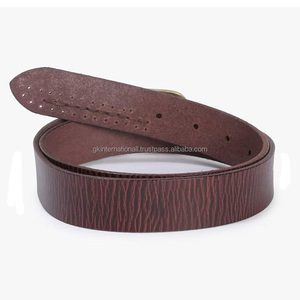 เข็มขัดลำลองหนังแท้สีน้ำตาลสำหรับผู้ชายเข็มขัดหัวเข็มแบบโบราณทำจากทองเหลืองแข็งดีไซน์แบบใช้ได้ทั้งชายและหญิง - Product Image 1