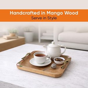 Plateau de service en bois artisanal avec poignée en forme de poisson, design moderne pour table basse, cuisine, décoration de mariage et d'anniversaire, OEM - Product Image 3