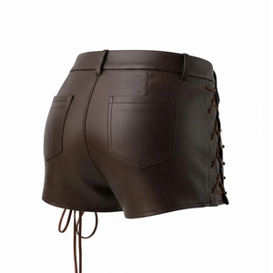 Jupe en cuir véritable pour femme, taille mi-haute, coupe classique, décontractée, avec cordon de serrage, grande taille, séchage rapide, imperméable - Product Image 5