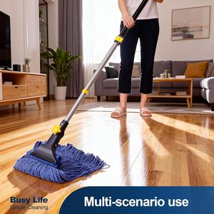 Mop a filo intrecciato con estremità ad anello, in cotone resistente, per uso commerciale e industriale, con asta telescopica in ferro e morsetto a ganascia per la pulizia dei pavimenti - Product Image 3