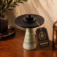 Ensemble de brûleurs d'encens de luxe en marbre et métal, encensoir en laiton filigrané Skies Traders, brûleur de Bakhoor arabe, décoration d'intérieur