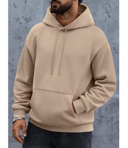 Nouveau design, sweat à capuche pour homme, 100% coton, doublé, manches longues, col tombant, uni, confortable, grande taille, personnalisable - Product Image 3