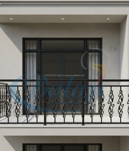 Rampe en fonte grise de qualité supérieure, motif Paris, technique de moulage au sable, balustrade en métal poli pour balcon, design moderne, garantie 5 ans - Product Image 2