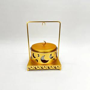 ฝาครอบชุดอุ่นอาหารสแตนเลสหรูหรา ฐานลายฉลุตกแต่ง ใช้กับเตาอุ่นอาหารแบบเทียนทีไลท์/เทียนไข ดีไซน์ทันสมัย ทนทาน - Product Image 3