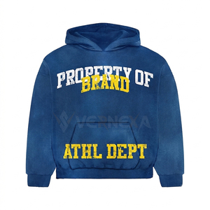 Vintage ACID Wash Tracksuit Flared Heavyweight Cotton Screen Printing Distressed Embroidery Sweat Suit Custom Casual Hoodie Set - Product Image 3
