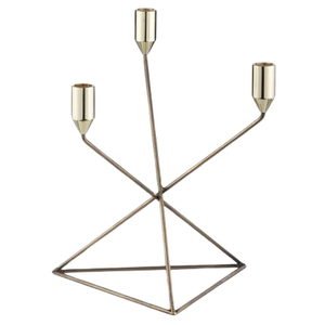 Porte-bougie rond en métal plaqué or et verre, design moderne, fait à la main, pour la décoration de la maison, de l'hôtel ou du restaurant - Product Image 1