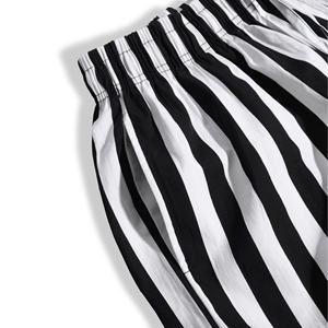 Pantalones Cortos de Playa a Rayas Pastel Estilo Urbano Vietnamita para Hombre y Mujer, Transpirables, de Tela Oxford, Unisex, con Efecto Arrugado - Product Image 4