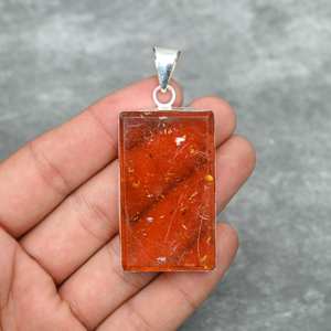 Colgante de Ámbar Báltico en Plata de Ley 925, Collar de Piedras Preciosas Hecho a Mano, Conjunto de Joyería Fina, Regalo para Ella en Fiesta de Compromiso - Product Image 1