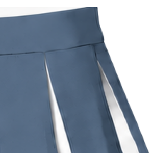 Jupe plissée bleu ardoise personnalisée pour femme, uniforme de danse athlétique, tenue de performance d'équipe avec bande blanche - Product Image 4
