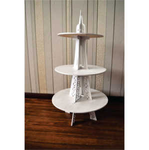 Modern <b>3</b> <b>Tier</b> White Wooden <b>Cake</b> <b>Stand</b> Laser Cut Cupcake Holder Architectural Dessert Display <b>Stand</b> for Party Wedding <b>Cake</b> <b>Stand</b> - Product Image 1