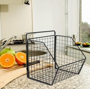 Canasta Colgante Rectangular de Metal Negro para Almacenamiento, Estante de Alambre de Hierro para Cocina, Baño, Despensa y Organización del Hogar, Venta al Por Mayor - Product Image 6
