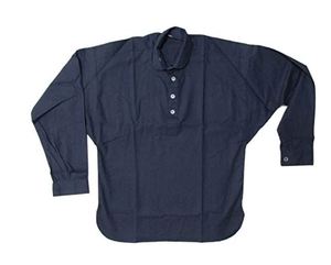 เสื้อเชิ้ตผู้ชายสไตล์วินเทจ ผ้าฝ้าย 100% ปกคอปก แขนยาว แบบอเมริกัน ผลิตซ้ำจากผ้าฝ้ายสี - Product Image 1