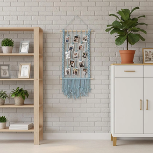 Décoration murale pour la maison : Tapisserie tissée à la main avec pinces à photos, pour cartes postales et photos, idéale pour mur photo - Product Image 2