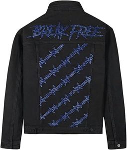 Wholesale Custom Logo Front 100% Cotton Men's Winter Jeans <b>Jacket</b> High Quality 280g Breathable Eco-Friendly Quick Dry Outdoor - Product Image 4