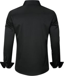 เสื้อเชิ้ตคอร์เท็กซ์ อีลิท สำหรับผู้ชาย ทรงสุภาพ ไม่ยับ แขนยาว ทรงปกติ ผ้าสเตรช สีพื้น เหมาะสำหรับธุรกิจ ลำลอง งานแต่งงาน ติดกระดุม - Product Image 2