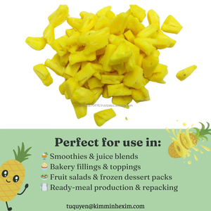 Tranches d'ananas surgelées IQF en vrac, anneaux de fruits jaunes frais pour la cuisine et les collations - Product Image 3