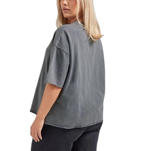 T-shirts personnalisés 100% coton pour femmes solide bonne qualité décontractée en coton tricoté uni brodé logo fournisseur de BD - Product Image 5