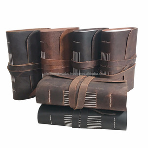 Cuaderno o diario con cierre de correa encuadernado de cuero genuino de tapa dura de alta calidad hecho a mano para hombres y mujeres para planificadores diarios - Product Image 3