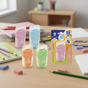 GOMA BORRAR Gomme et taille-crayon pour l'école et le bureau, produit de haute qualité, couleur pastel - Product Image 3