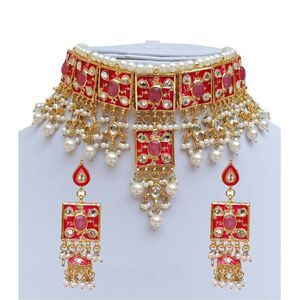 Collier choker indien classique pour femme, pour mariage, fiançailles, anniversaire, fête, vert, cristal traditionnel, Kundan, fausse perle, alliage d'or, cadeau - Product Image 1