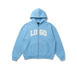 Custom 100 % Cotton Men Full <b>Zip</b> Hoodie Heavyweight Oversized <b>Hooded</b> Jacket OEM ODM Custom Private Label Manufacturer - Product Image 1