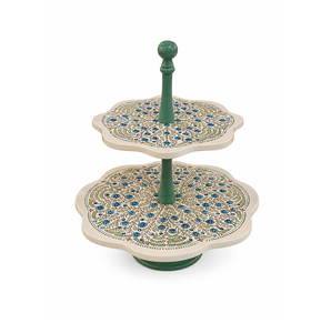 ชั้นวางเค้กและขนม 2 ชั้น ลายดอกไม้ - Product Image 1