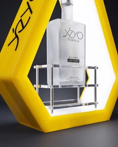 Premium Modern Small Wine <b>Floating</b> Stand for Acrylic Rack Glossy Finish Single Bottles Compact Elegant Display - Product Image 5