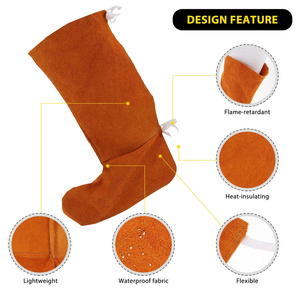 Random Cowhide Welding Shoes <b>Boot</b> <b>Covers</b> Anti-Cut Safety Clothing Protector for Welders - Product Image 6