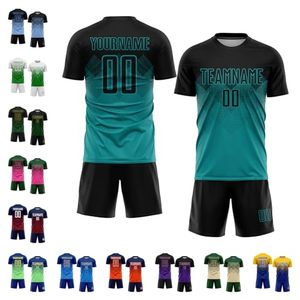 Maillots de football unisexes à séchage rapide, uniformes de football à manches courtes pour l'été - Product Image 6
