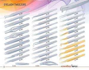 Pinzas para pestañas curvadas de calidad premium, embalaje personalizado, revestimiento de plasma dorado, resistentes al óxido, ligeras, especiales para entrenadores de pestañas. - Product Image 6