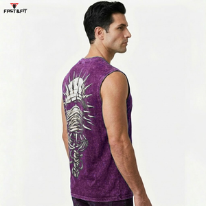 Débardeur de sport décontracté pour homme, personnalisé, imprimé, respirant, à séchage rapide, en tissu tricoté - Product Image 6