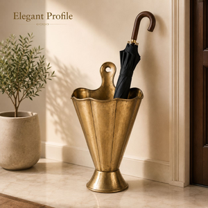 Porte-parapluie artisanal en laiton massif |   Porte-parapluie décoratif vintage sur pied pour entrée, couloir, maison et bureau - Product Image 2