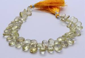 Perles de quartz citron naturel facettées en forme de poire, 5x7MM, 8 pouces, perles de quartz citron naturel en vrac pour bijoux - Product Image 5