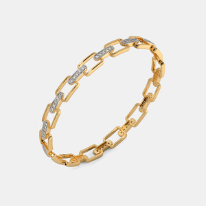 Pulsera de Cadena de Oro con Eslabones Geométricos de Diamantes - Product Image 4