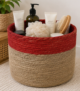 Nouvel Arrivage Panier de Rangement Pliable en Corde de Jute avec Couvercle, Organisateur Tressé Écologique pour Cuisine, Vêtements, Maison, Chambre, Salle de Bain - Product Image 1