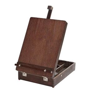 Chevalet de table portable multifonctionnel moderne réglable en noyer et hêtre, boîte de rangement polie et peinte pour artiste - Product Image 1
