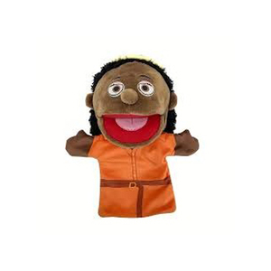 <b>Plush</b> Puppet With Black Hair And Green Outfit Soft Stuffed Animal Toy For Kids Age 2 To 4 Years Girls - Product Image 2