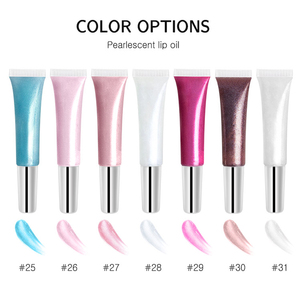 Gloss à lèvres nacré scintillant 7 teintes, huile à lèvres hydratante longue durée pour des lèvres pulpeuses et brillantes - Product Image 1